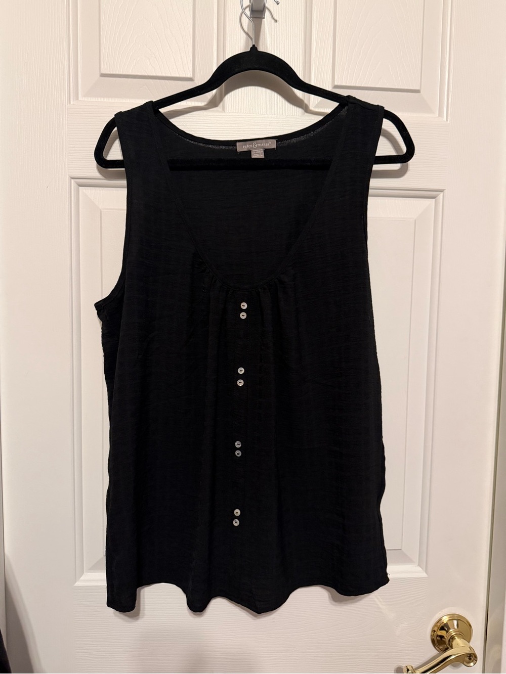 Black Button-Front Women’s Tank Top